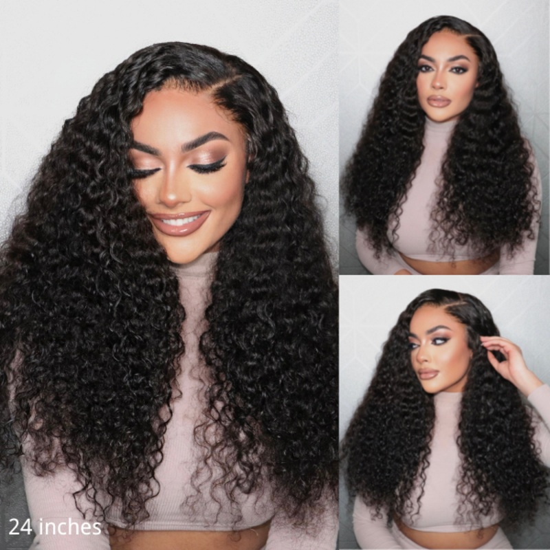 200% Density Water Wave 5×5 Closure HD Lace Glueless Long Wig 100% Human Hair  – US ONLY 200% 16 inches