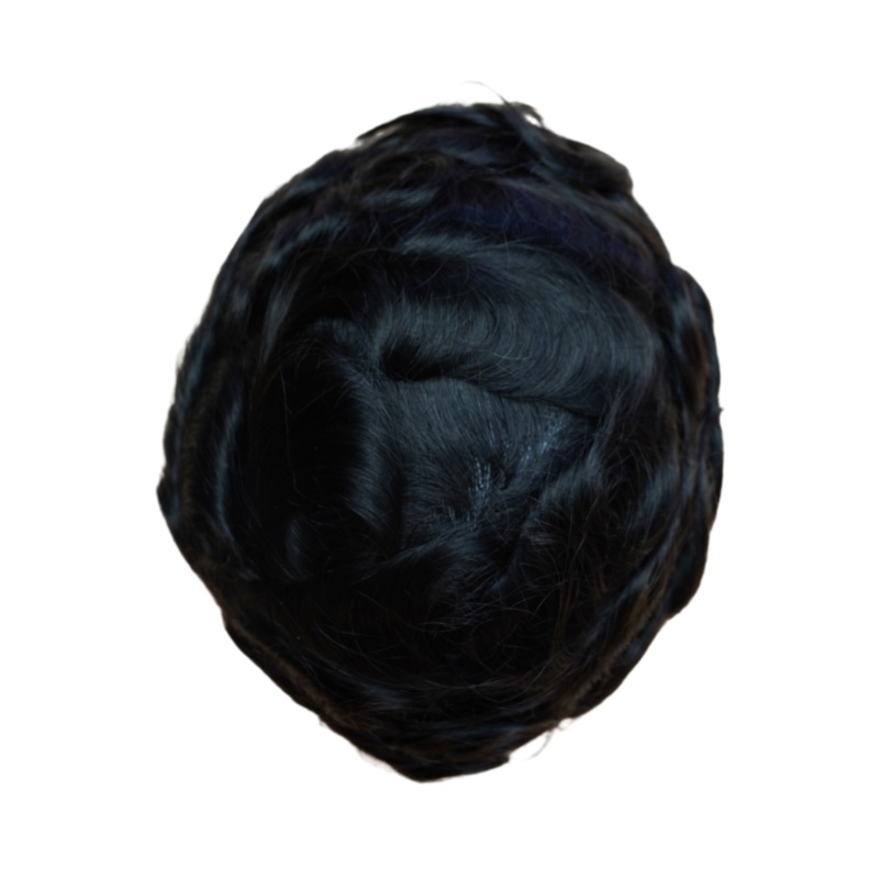 C-Thinskin #1B 100% Human Hair Men’s Toupee Natural Black