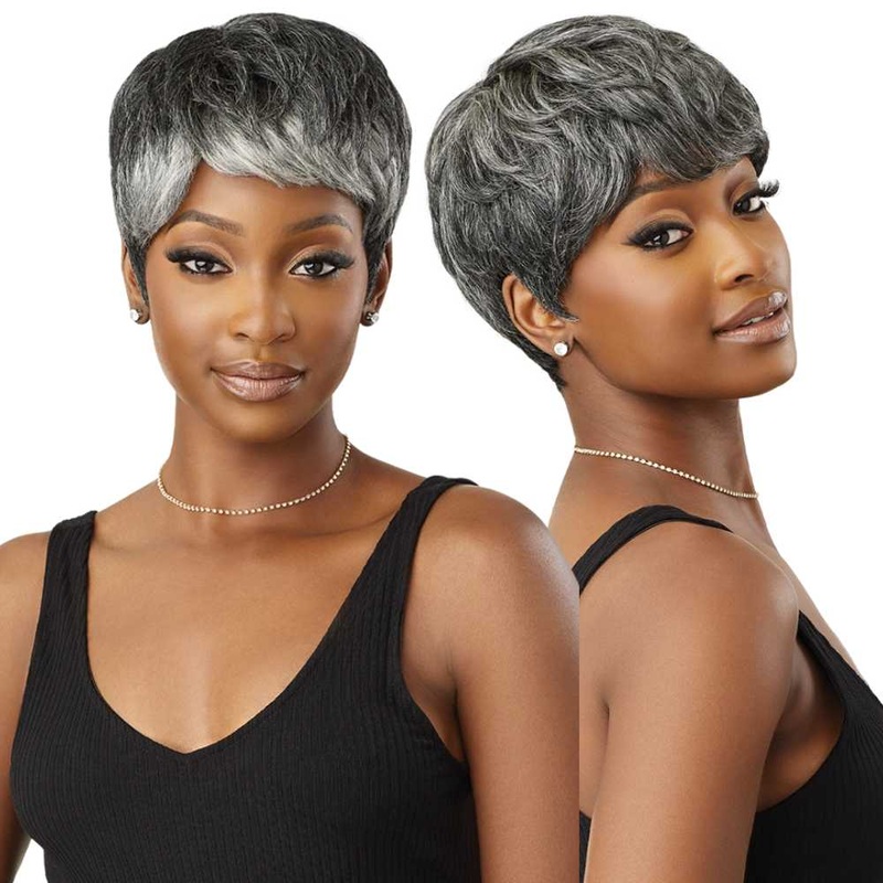 Outre Fab & Fly Gray Glamour 100% Human Hair Wig – HH-Arlette NBLK