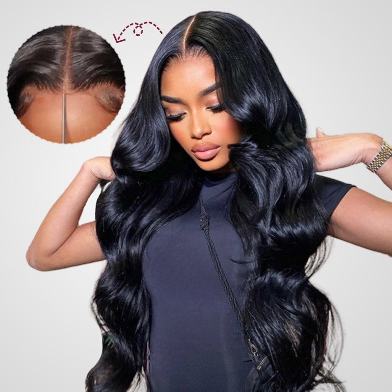 QVR Body Wave Real Brazilian Black Hair Lace Wigs Hair 180% Density 13×4 Lace Frontal Wigs 13×4 Lace 14”