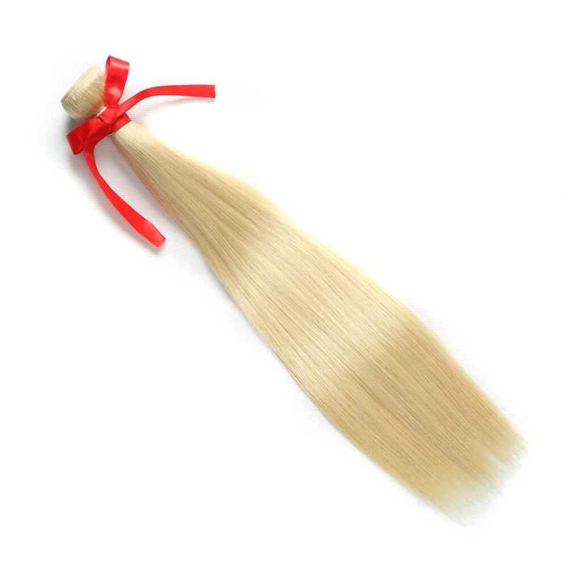QVR Virgin Human Hair Straight Hair Blonde Bundle 1pc 12″