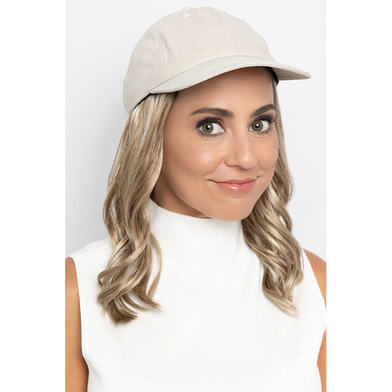 Wavy Hat Beige by Henry Margu | Hat with Hair / Synthetic Hair Fiber 1BH