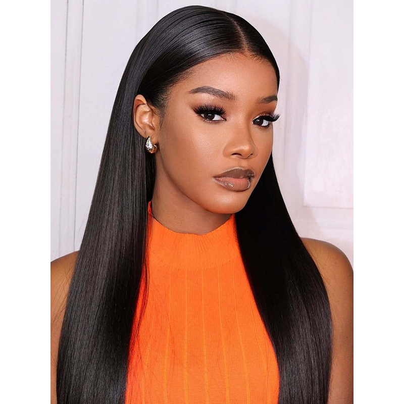 CurlyMe Pre-Bleached Knots 13×4/13×6 HD Lace Straight Human Hair Wear Go Glueless Wig With Elastic Draw-string 13×4 Transparent Lace 180% 10(bob)