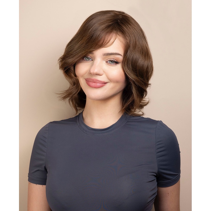 european virgin hair wig – 8″ light brown.