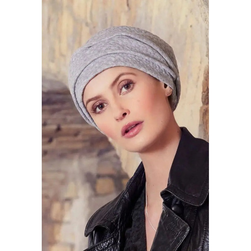 Nelly V  Braided Turban Grey Melange 673