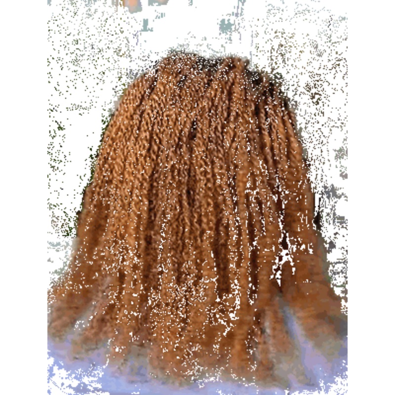 QVR #27/30 Afro Kinky Bulk Mixed Color Human Hair for Braiding DreadLock Mix #27/30 3 Packs (Full Head) 10”