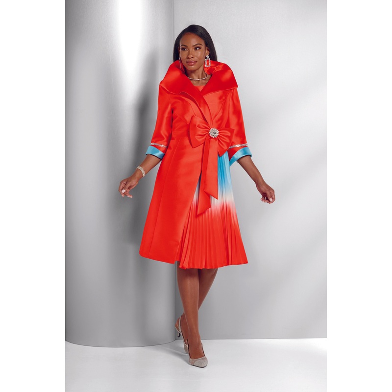 Shades of Pleats Jacket Dress by EY Boutique TOMATO MULTI 14