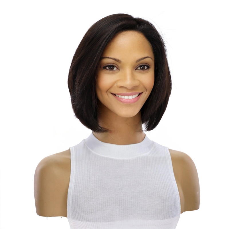 12″ Halle Silk Top Wig Soft Black Zig Zag Lace Front