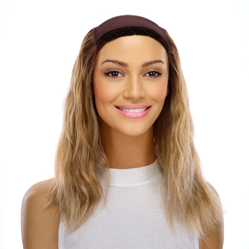 16″ HatFall Wig Ash Blonde Wavy Open Wefted