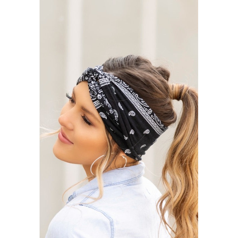 Bandana Twist Headwraps Black OneSize