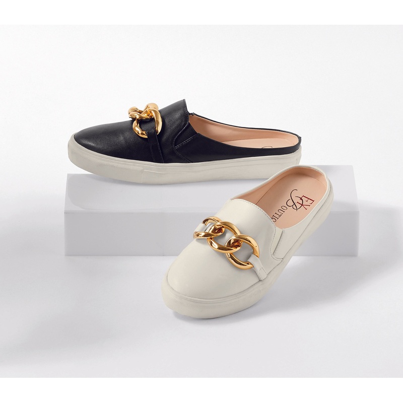 Big on Links Sneaker Slide by EY Boutique WHITE 7M