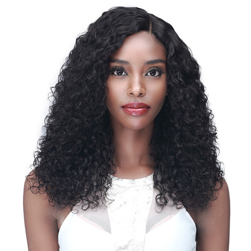 Bobbi Boss 100% Unprocessed Human Hair Bundle Hair Wig 5″ Deep Part Lace Wig – MHLF504 JHERI CURL 20 NATURAL