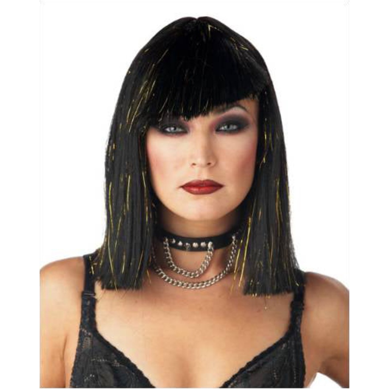 Glimmer Glam Black/Gold Costume Wig by California Costumes