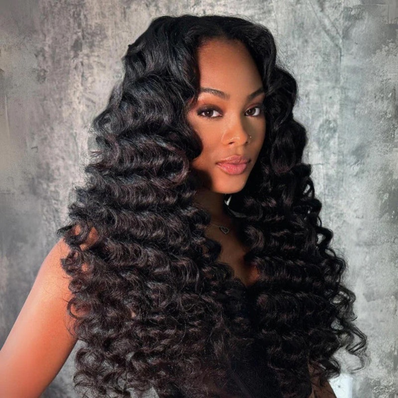 Loose Deep Wave Glueless Lace Wig Pre-Knotless HD Lace Human Hair Wig Ready to Go 18 8×5 Pre Cut Lace 150%