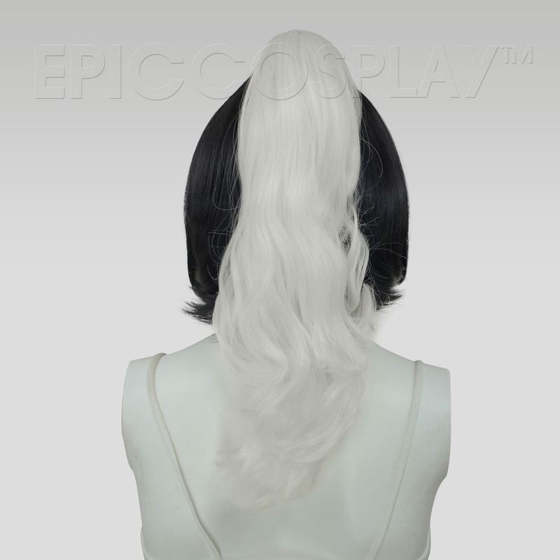 15″ Classic White Wavy Curly Ponytail Clipon