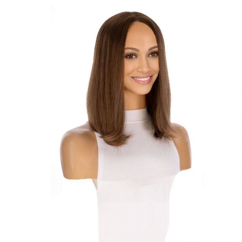 16″ Divine Luxe Lace Top Wig #12 Warm Light Brown Zig Zag Lace Front
