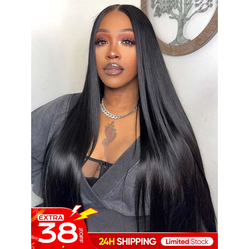 [Clearance Sale] CurlyMe Pre-bleached 250% Density Straight Hair Wear Go Glueless Wig Pre-cut Lace Pre-plucked 250% 9×6 Lace 8(bob)