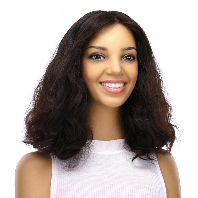 13″ Luxe Bob Silk Top Wig #2 Neutral Dark Brown Wavy Zig Zag Lace Front