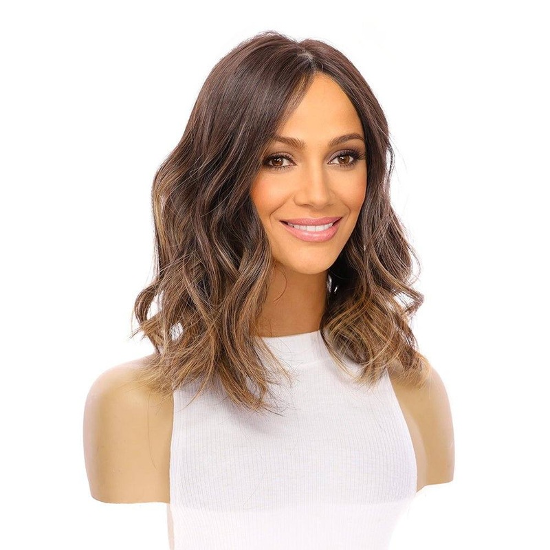 16″ Princess Silk Top Wig Dark Brown Balayage Zig Zag Lace Front