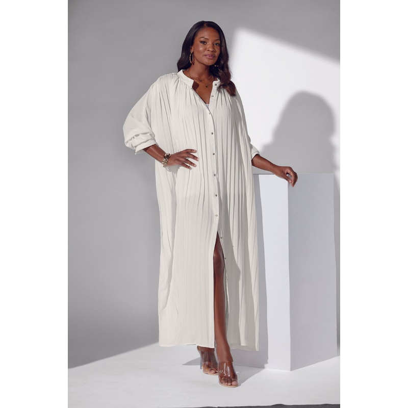 All Buttoned Up Maxi Dress by EY Boutique IVORY OS
