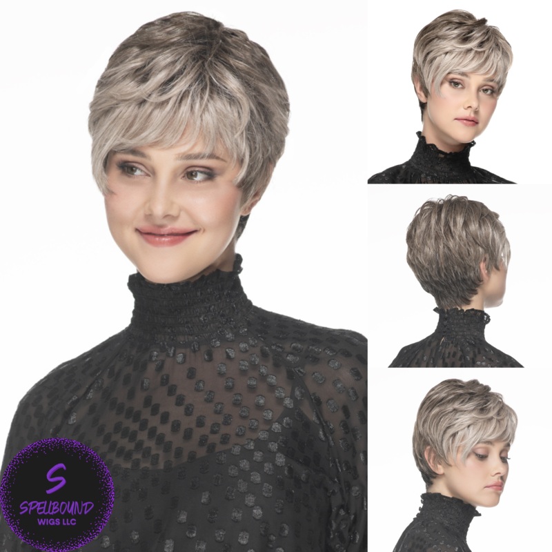 Chopped Pixie – Look Fabulous Collection by TressAllure EL12/22/8 – Light golden brown + gold blonde highlights with medium brown root