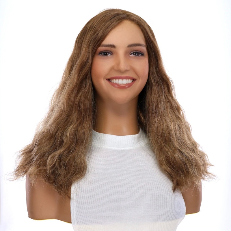 19″ Nicole Silk Top Wig Light Brown Babylight Wavy Zig Zag Lace Front