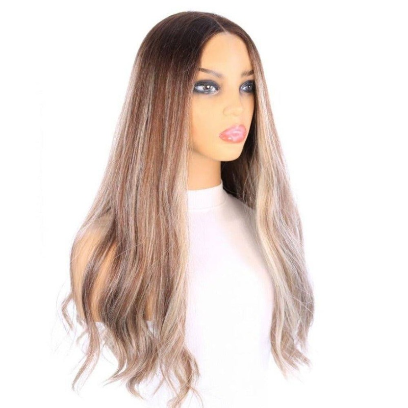 24″ Divine Luxe Lace Top Wig #Medium Brown w/ Balayage & Rooting