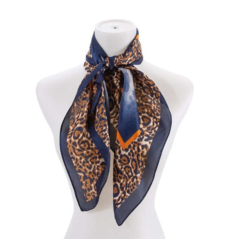 LEOPARD PRINT SILK FASHION SCARF ECBMT Os
