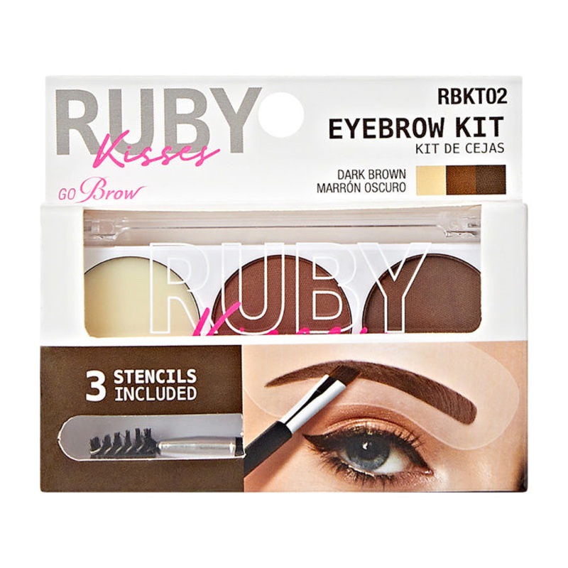 Ruby Kisses By Kiss Go Brow EYEBROW KIT BLACKDARKBROWN-RBKT01