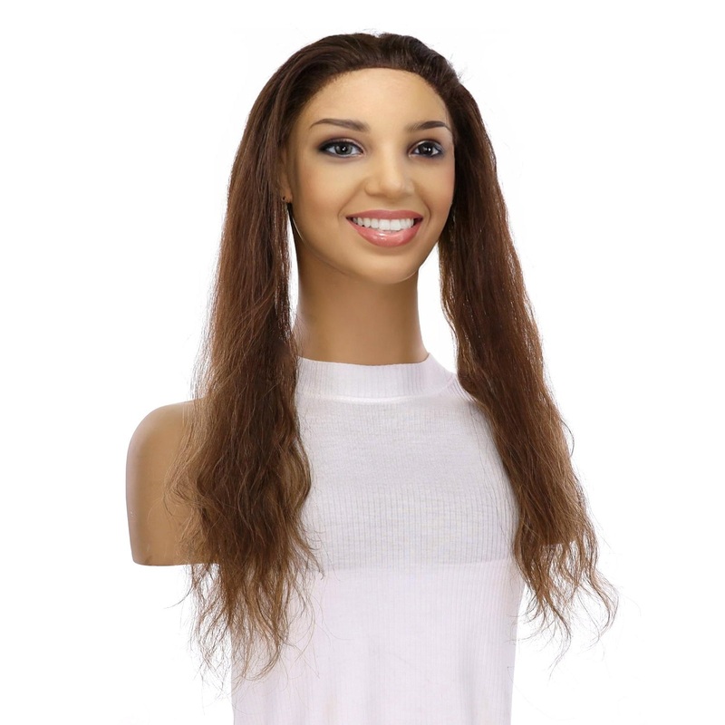 16″ Hairline Topper Medium Brown Balayage Wavy 3 cm