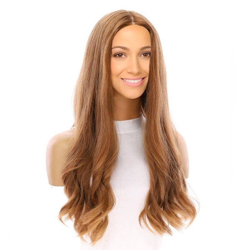 24″ Luxe Silk Top Wig #14 Warm Dark Blonde Zig Zag Lace Front