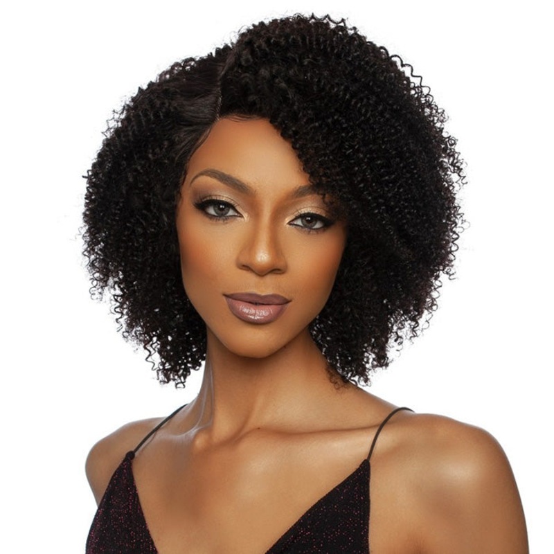 Mane Concept 100% Unprocessed Human Hair HD Lace Front Wig – 13A AFRO CURLY 14 NATURAL