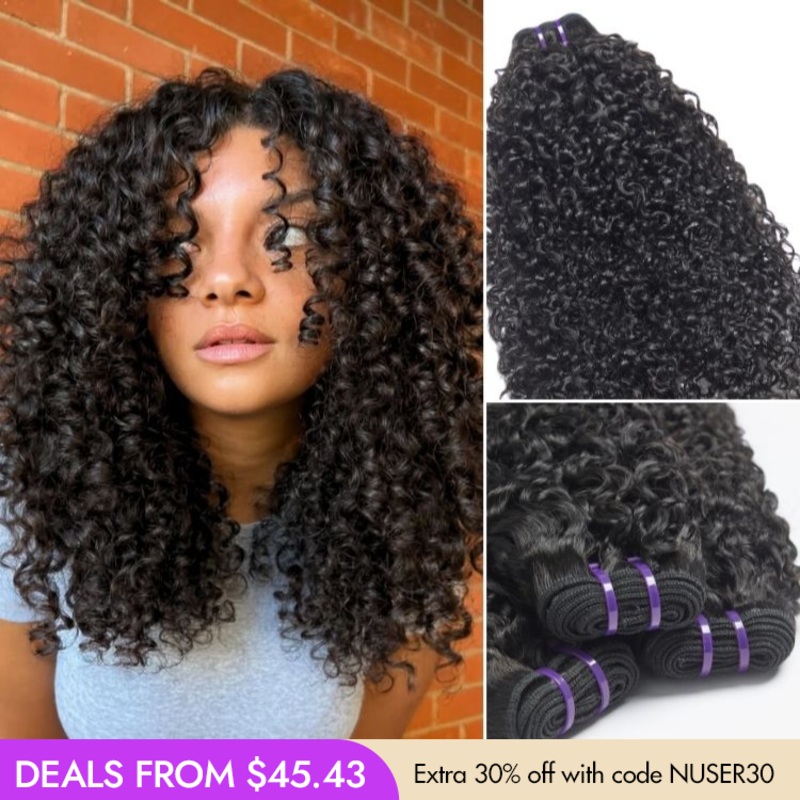 New Customers Only | Messy Burmese Curly Bundles 100% Virgin Human Hair Bundles 1pc / 3pcs 12 / 1pc
