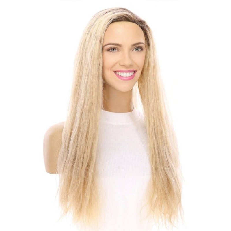 24″ 3/4 Bandfall Wig Golden Blonde Wavy