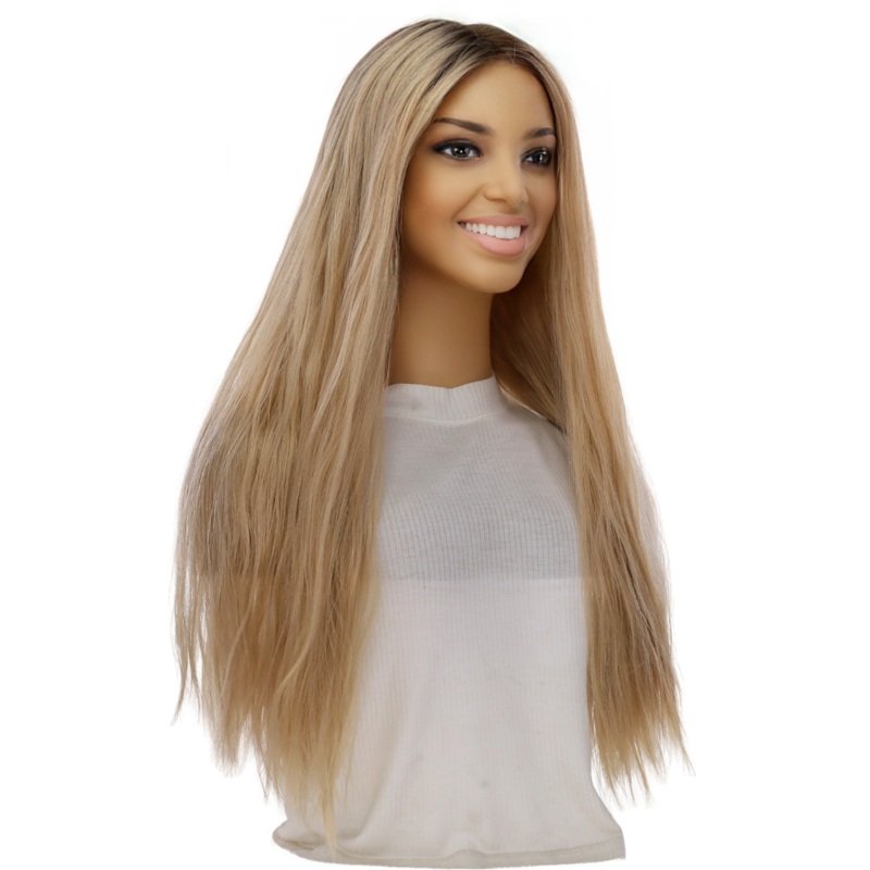 24″ Divine Lace Top Wig Beige Blonde Wavy Zig Zag Lace Front
