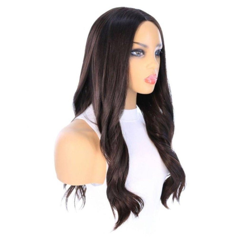 24″ Divine Luxe Lace Top Wig #2 Neutral Dark Brown Zig Zag Lace Front