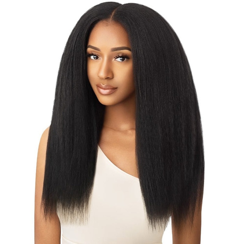 Outre Big Beautiful Hair Human Hair Blend Clip In 9pcs Weave – KINKY STRAIGHT 18″ 2T1B/30