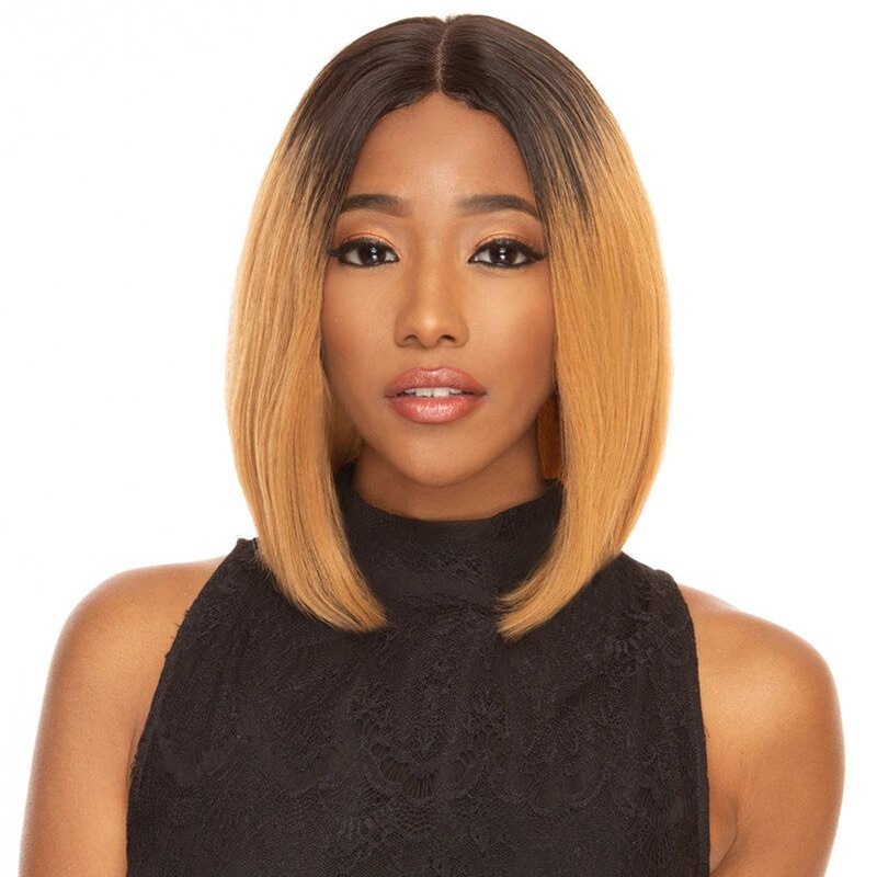QVR Lace Front Human Hair Wigs 10″ Bob Wig | LYNA TT1B/27