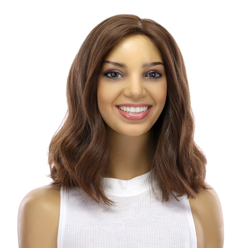 13″ Luxe Bob Silk Top Wig #8 Warm Medium Brown Zig Zag Lace Front