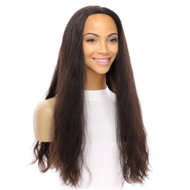 24″ 3/4 Bandfall Wig Soft Black Wavy