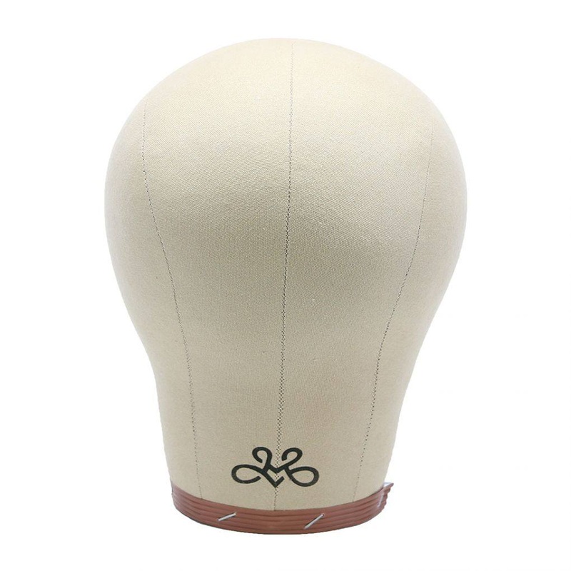 Canvas Block Cork Wig Head w/ Free Drawstring Storage Bag 21″