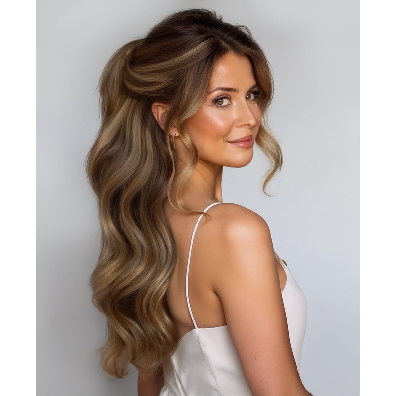 clip-in hair extensions brown balayage. 14″ Classic