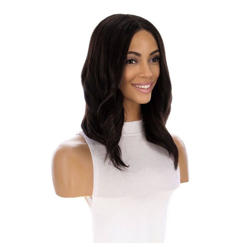 16″ Divine Lace Top Wig Natural Black Zig Zag Lace Front