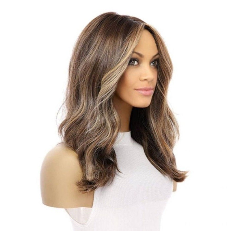 18″ Luxe Silk Top Wig #Medium Brown w/ Balayage