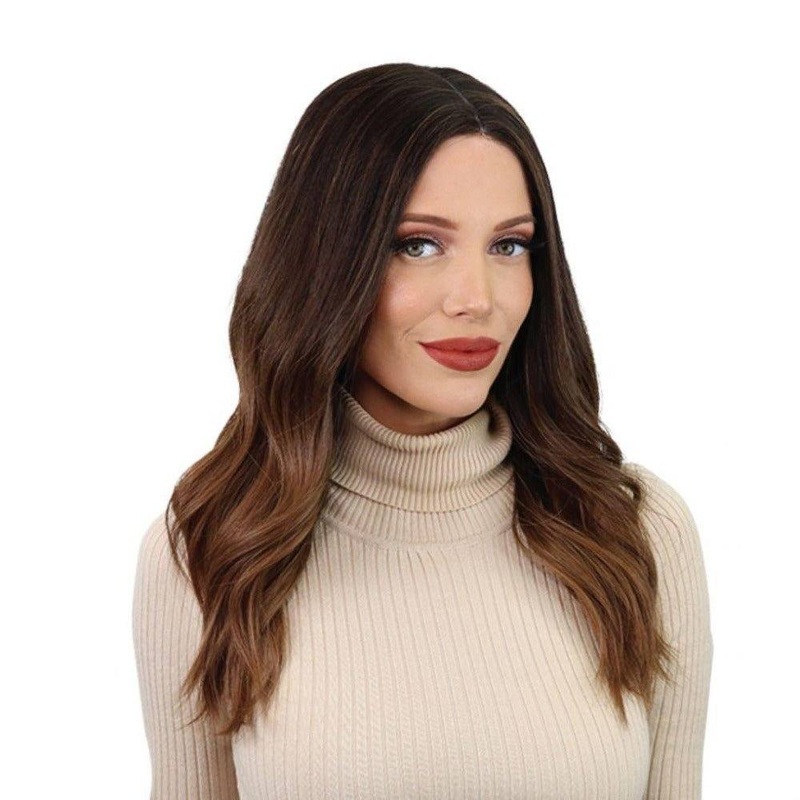 20″ Divine Lace Top Wig Dark Brown Ombre Zig Zag Lace Front