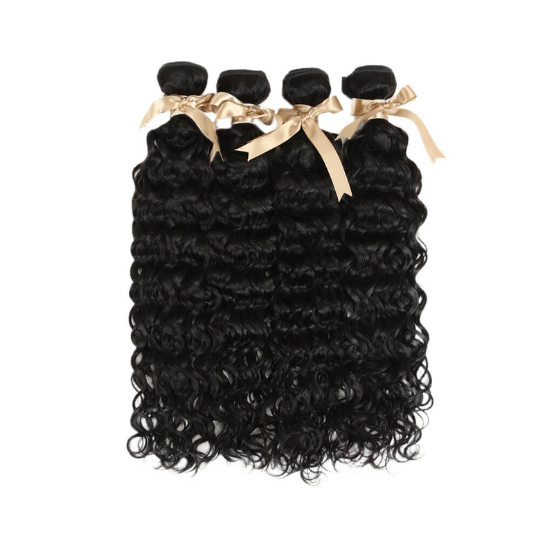 Queen Remy Human Hair Bundles Hair Weave Water Wave 4 Bundles 8″8″8″8″ 10A Human Virgin Hair