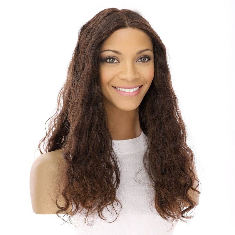 20″ Divine Luxe Lace Top Wig #5 Warm Dark Brown Wavy Zig Zag Lace Front