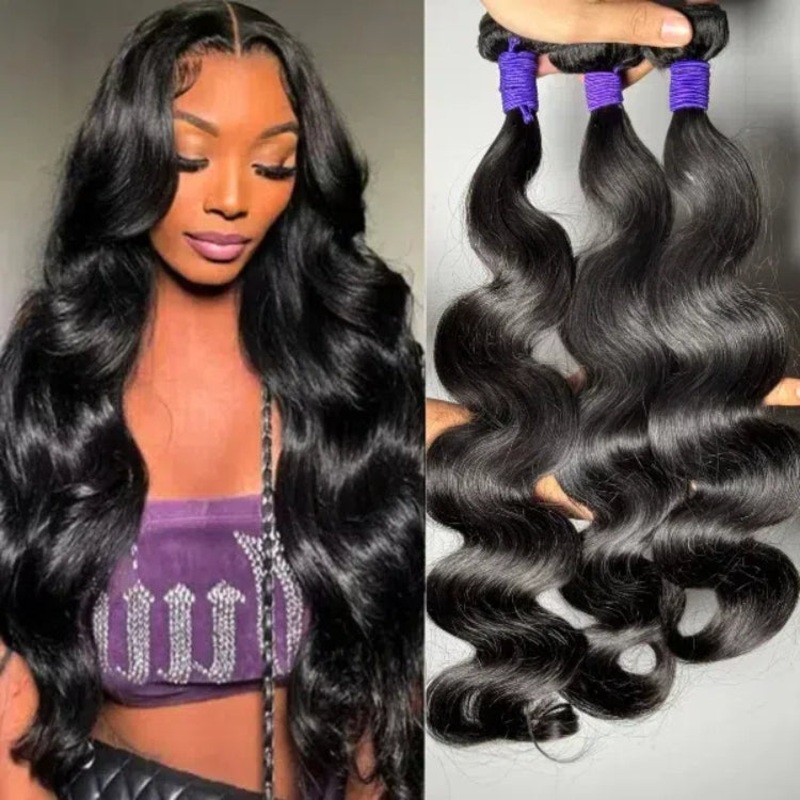 3pcs Body Wave / Water Wave / Deep Wave / Loose Wave / Straight 100% Virgin Human Hair Bundles Body Wave 10 10 10