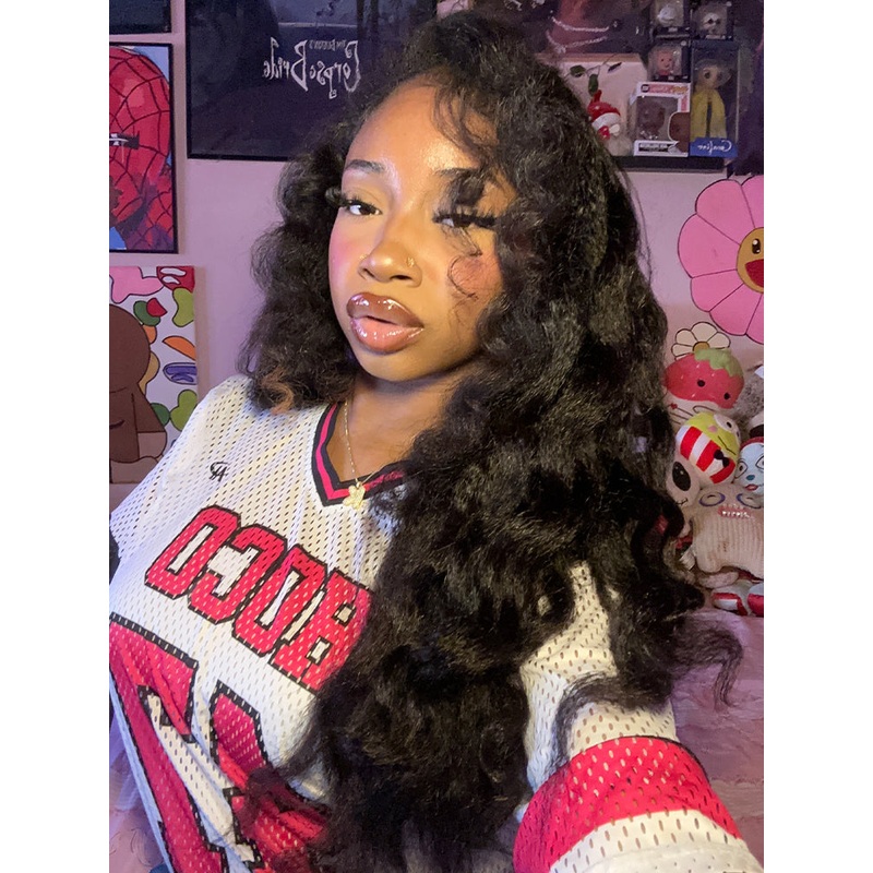 CurlyMe 3 In 1 Half Wig Kinky Straight Glueless Install Half Wig With Draw-string Beginner Friendly 180% 10