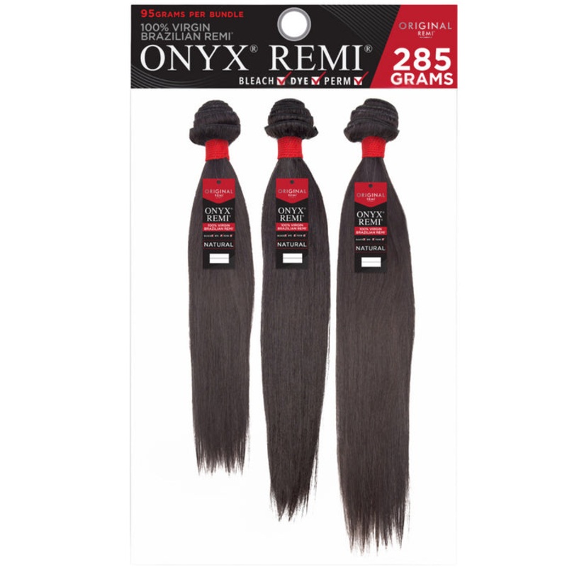 Onyx Remi 9A 100% Brazilian Virgin Remi Human Hair Weave Bundle – 3X STRAIGHT 20/22/24″ 20/22/24 NATURAL